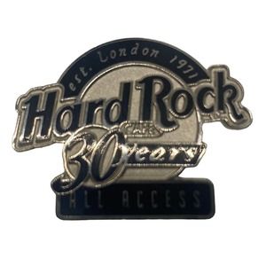 Hard Rock Cafe London est 1971 30 Years All Access Pin Vintage Black Grey
